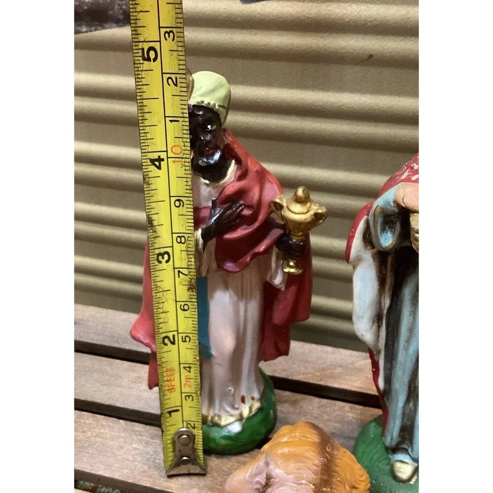 Italy Nativity COW/OX & Wisemen Paper Mache Composite Figure Replacement Vintage